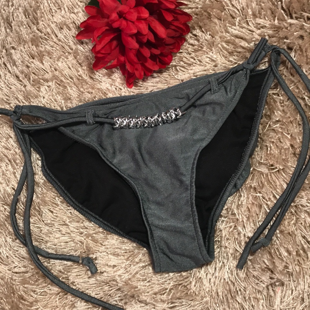 XHILARATION Silver “metallic” Bikini Bottoms